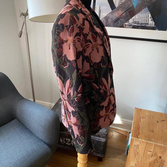 Mos Mosh Blake Flowered Jacquard Blazer Jacket Single Button s40 - Picture 6 of 10